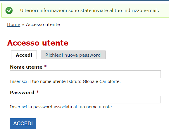 Ulteriori informazioni sono state inviate al tuo indirizzo email